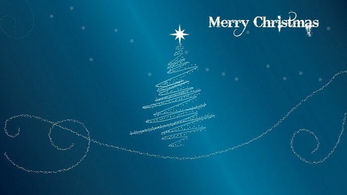 Merry Christmas text with abstract Christmas tree illustration