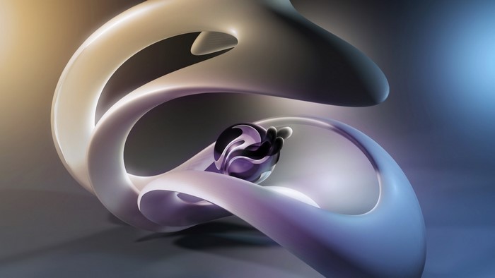 Abstract sculpture with a sphere
