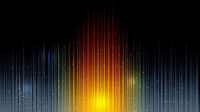 Abstract digital art with glowing lines and stars