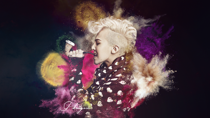 G-Dragon from BIGBANG with colorful powder explosion
