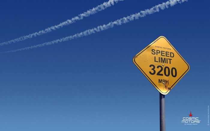 Speed Limit 3200 MBH Sign by Cosmic Motors