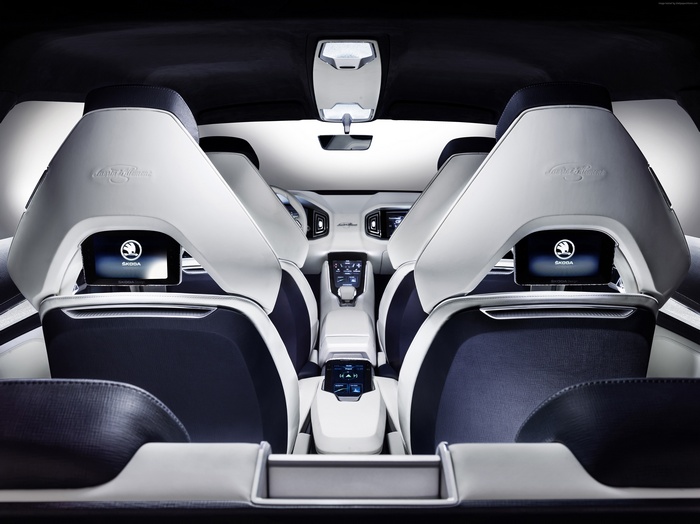 Škoda VisionS interior with screens and seats