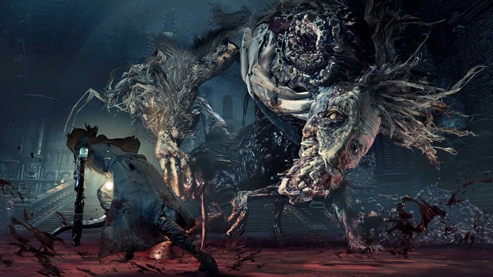 Ludwig the Accursed from Bloodborne fighting