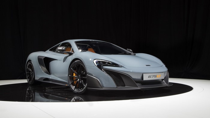 McLaren 675LT sports car on display