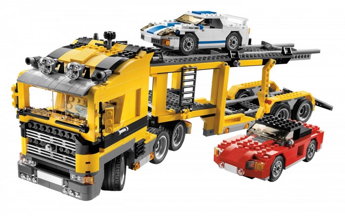 LEGO Car Transporter Truck with Two Cars