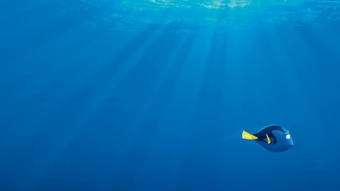 Dory from Finding Nemo underwater