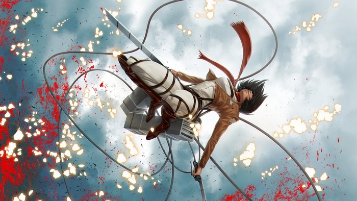 Mikasa Ackerman from Attack on Titan in battle