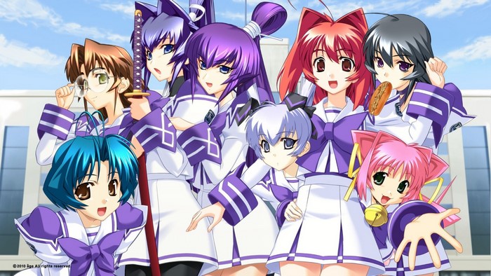 Muv Luv characters in school uniforms
