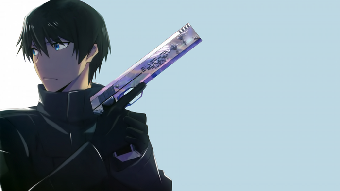 Shiba Tatsuya from Mahouka Koukou no Rettousei holding a gun