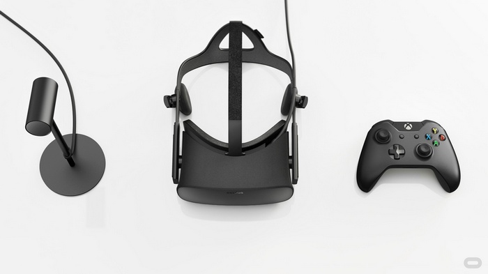 Oculus Rift VR headset, controller, and sensor