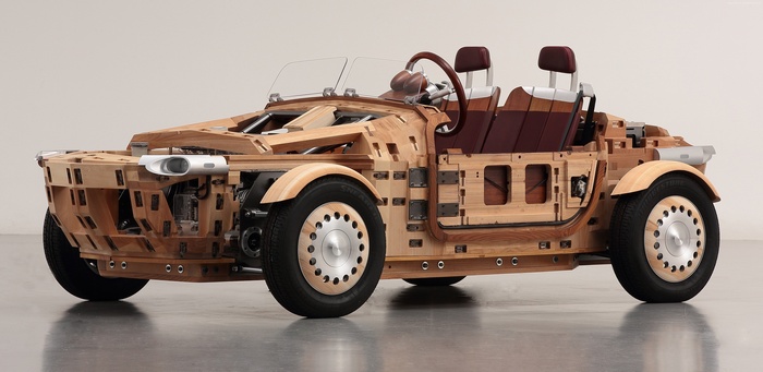 Toyota Setsuna wooden roadster at Milan Design Week