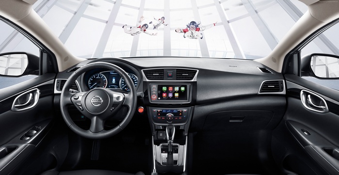 Nissan Sylphy interior with skydivers