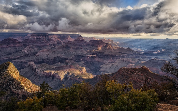 Grand Canyon National Park with dramatic clouds