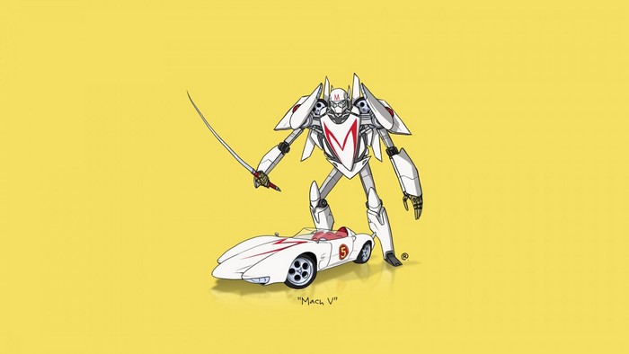 Robot with Mach V car from Speed Racer
