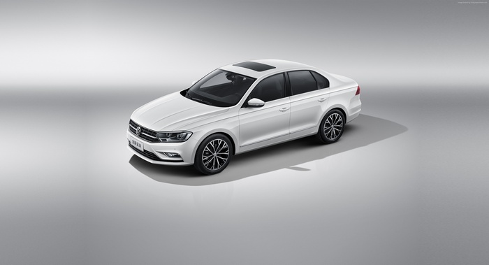 White Volkswagen Bora sedan