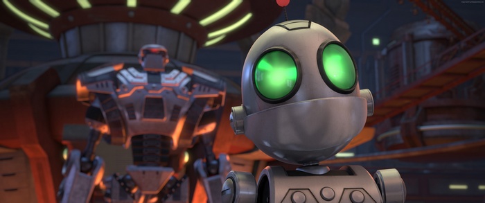 Clank from Ratchet & Clank and a large robot