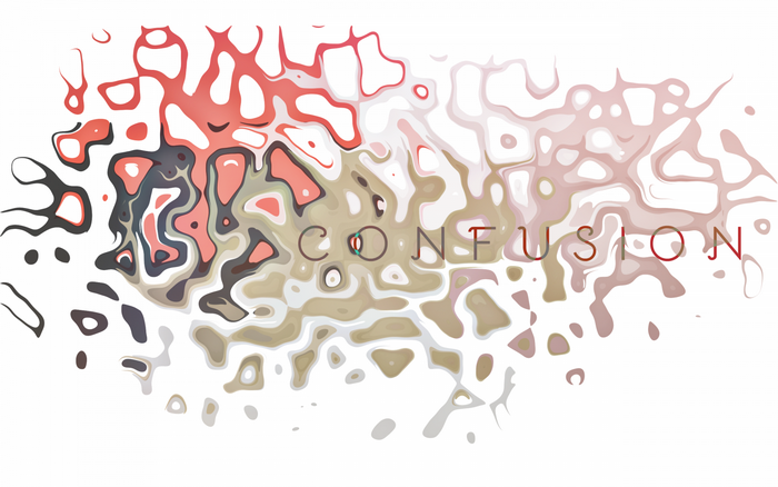 Abstract typography with the word CONFUSION