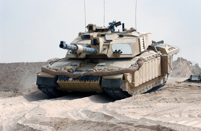 Challenger 2 tank in a desert environment
