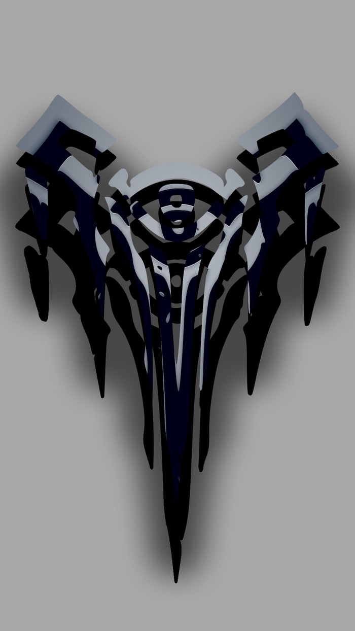 Abstract digital art render with dark blue and white elements