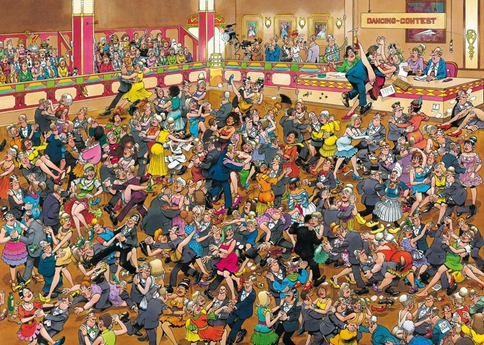 Dancing Contest with a Crowd of People
