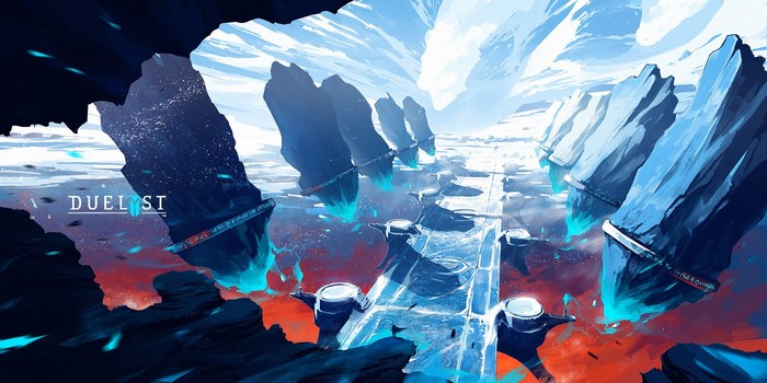 Duelyst digital art concept art ice landscape