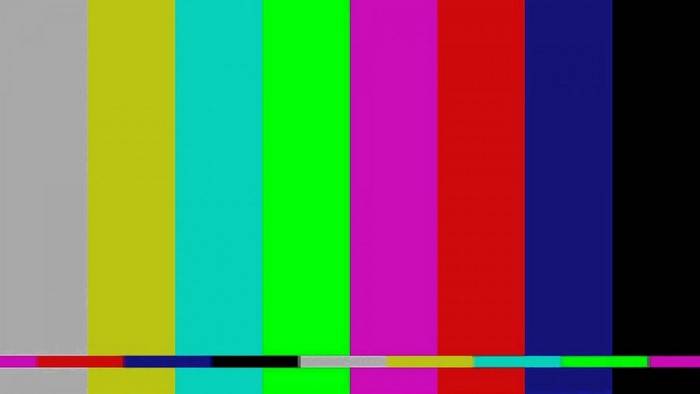 Color test pattern with vertical stripes