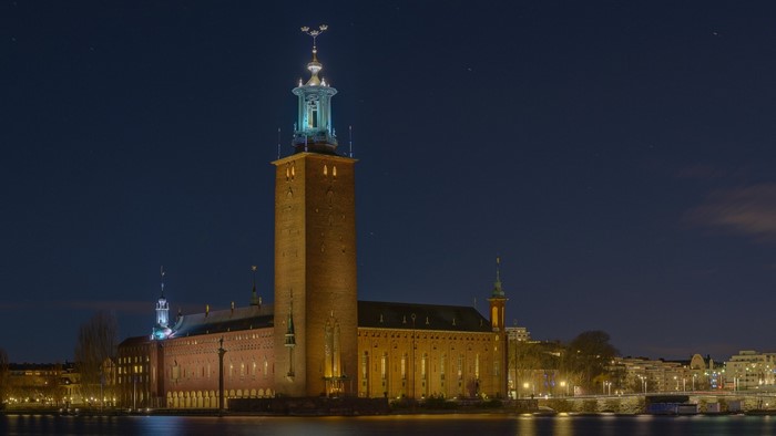 Stockholm City Hall at night