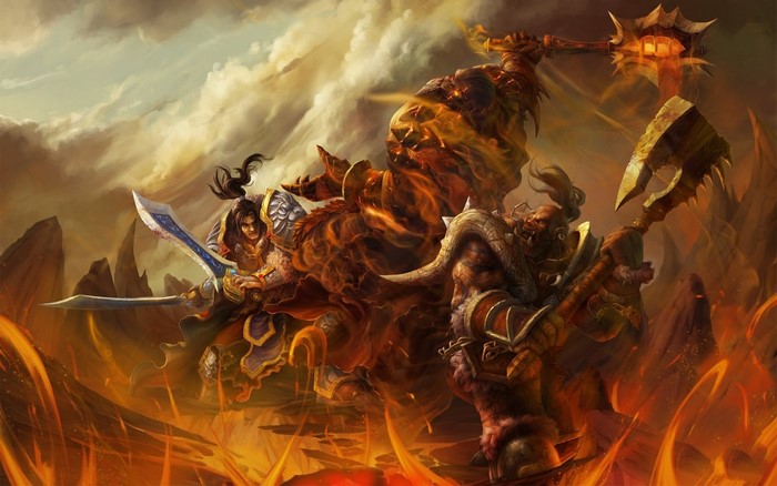 World of Warcraft characters in battle