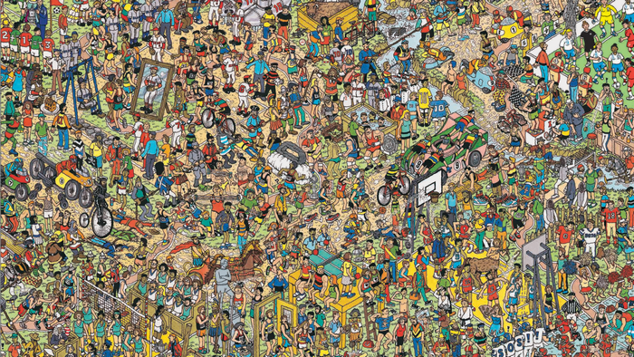 Where's Waldo? A crowded outdoor scene with many people.
