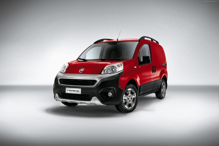 Red Fiat Fiorino Adventure van