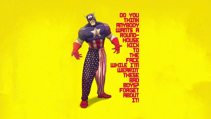 Captain America in Napoleon Dynamite Style with Quote