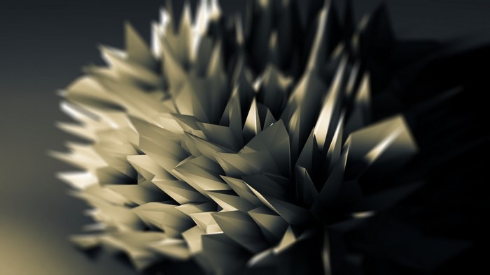 Abstract geometric crystal formation with sharp edges