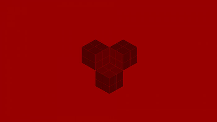 Abstract red cubes forming a Y shape