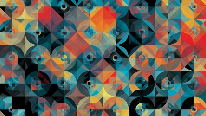 Geometric Pattern with Circles and Squares by Andy Gilmore