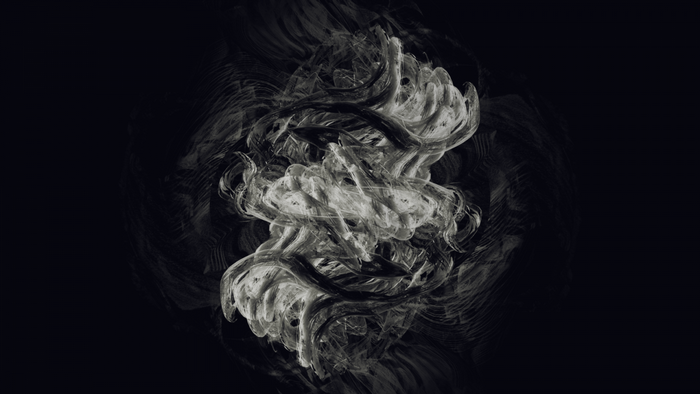 Abstract monochrome swirling smoke or ink