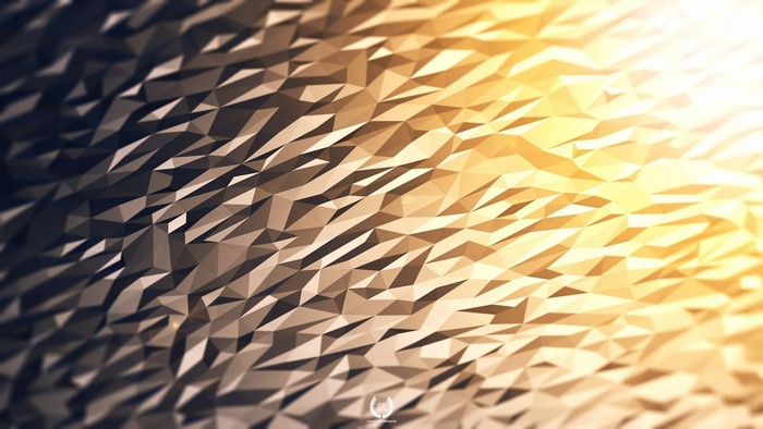 Abstract low-poly geometric texture with sunlight