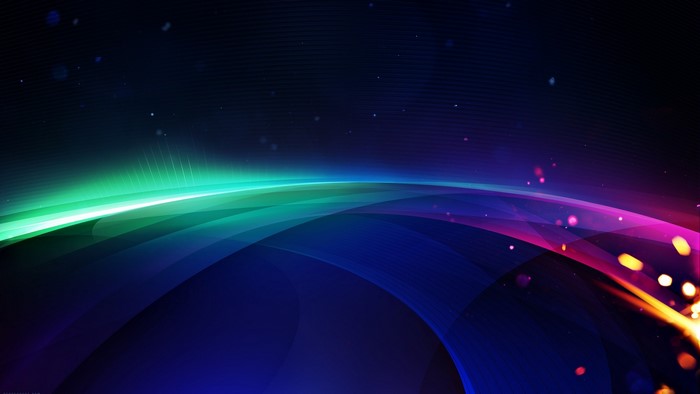 Abstract colorful light streaks in dark space