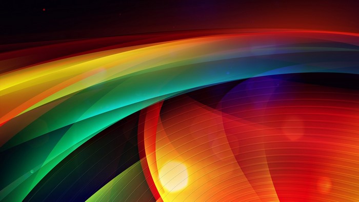Abstract colorful light waves and circles