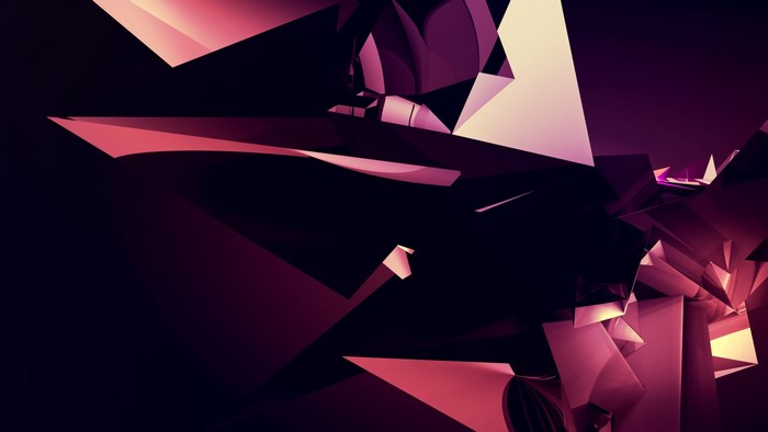Abstract geometric shapes with pink and purple lighting