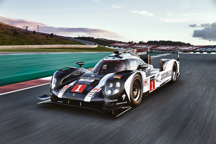 Porsche 919 Hybrid race car on track