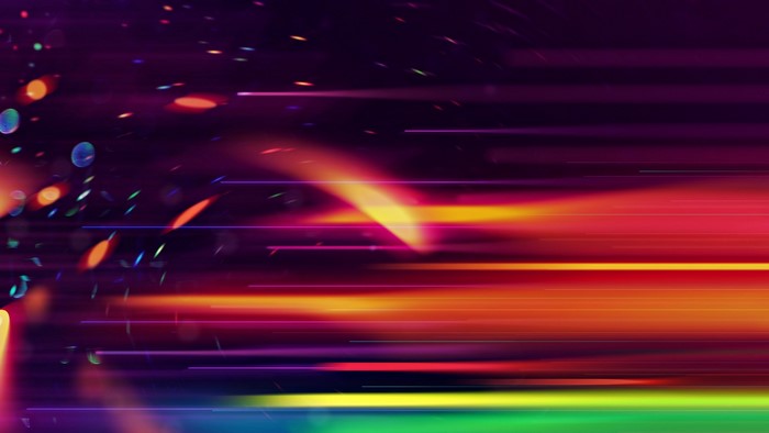 Abstract colorful light streaks and particles