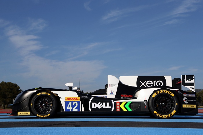 Nissan 015S LMP2 race car with Dell and Xero branding