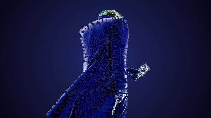 Joker from DC Comics made of typography