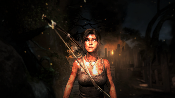 Lara Croft from Tomb Raider with a bow