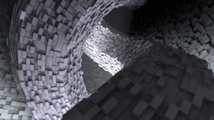Abstract tunnel made of cubes