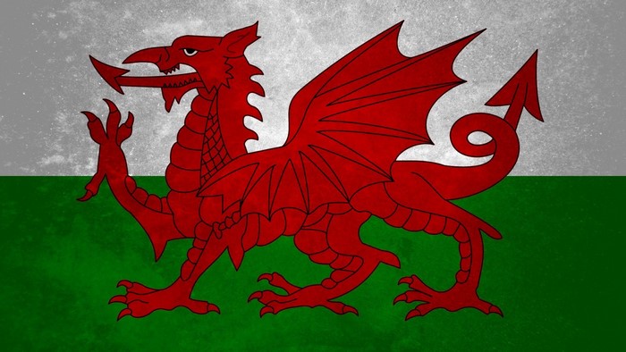 The Welsh Dragon on the flag of Wales