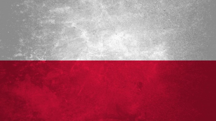Flag of Poland with grunge texture