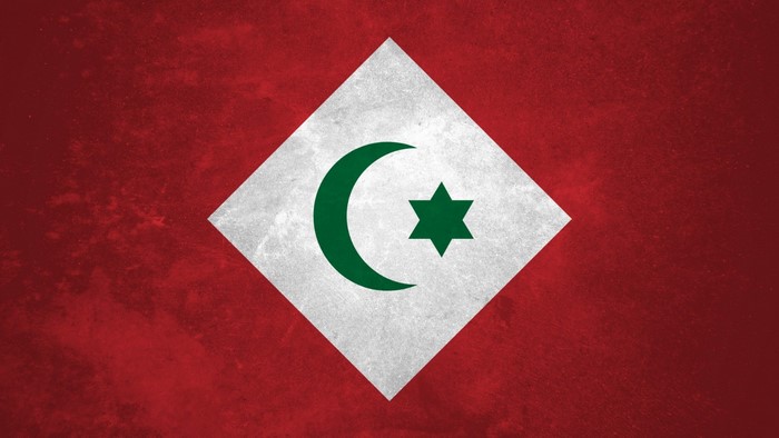 Flag of the Rif Republic with crescent and Star of David