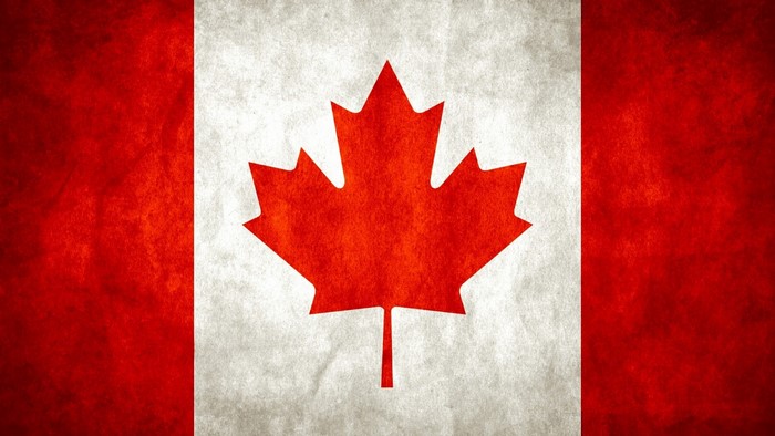 Canadian flag with maple leaf