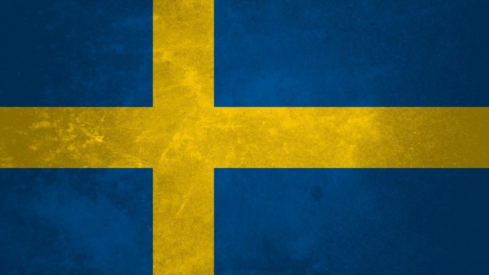 Sweden flag with grunge texture